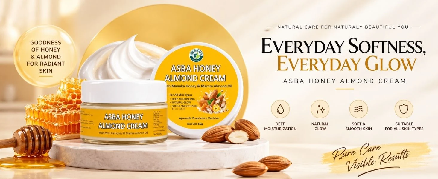 Asba Honey Almond Cream Banner